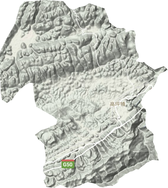 高坪镇地形地图