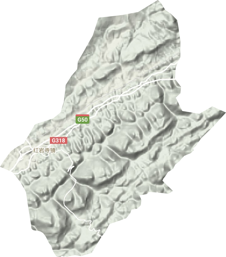 红岩寺镇地形地图