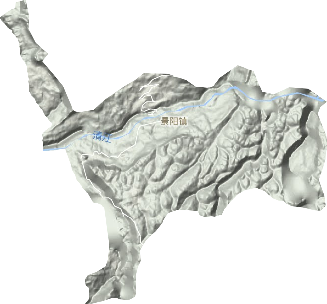 景阳镇地形地图