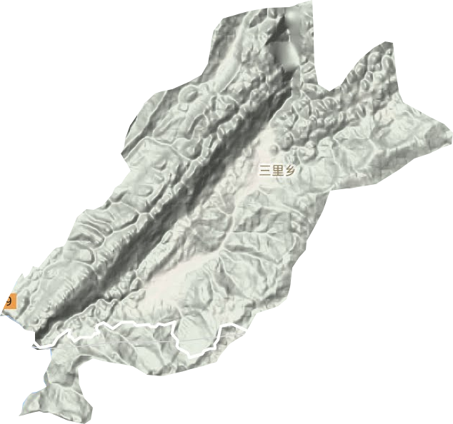 三里乡地形地图