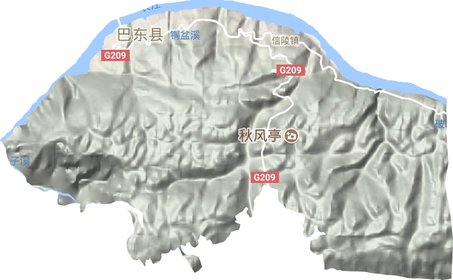 信陵镇地形地图
