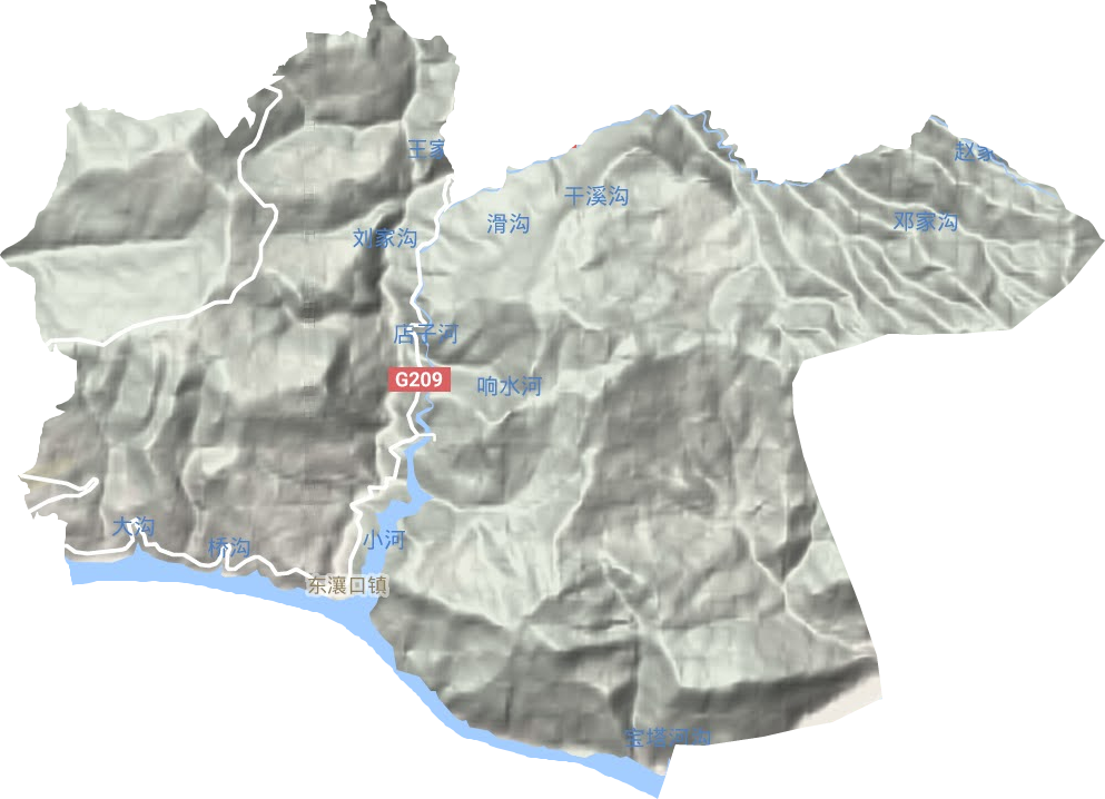 东瀼口镇地形地图