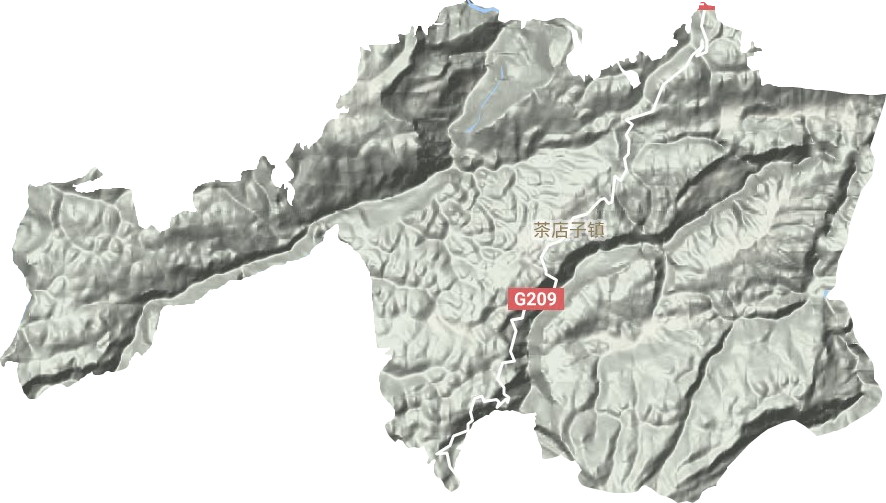 茶店子镇地形地图