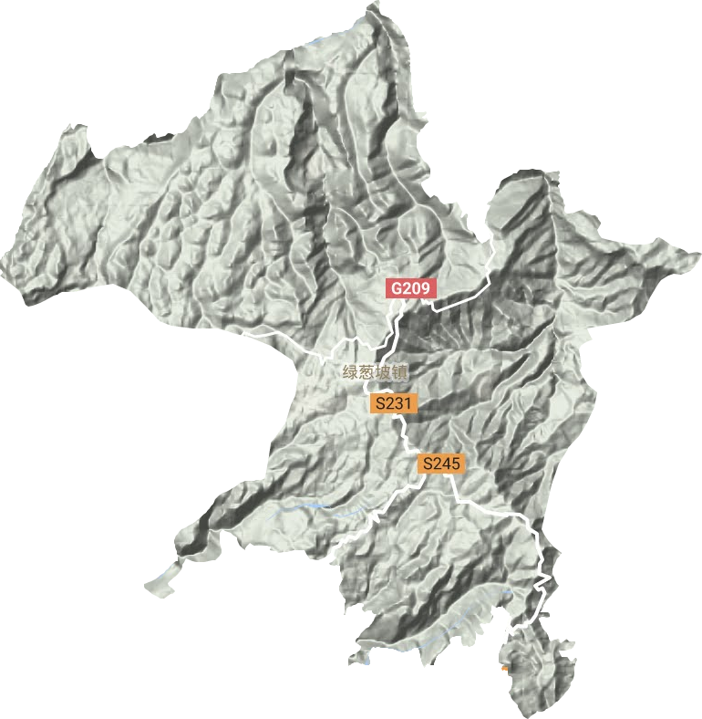 绿葱坡镇地形地图