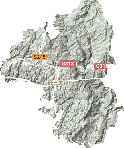 野三关镇地形地图