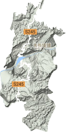 水布垭镇地形地图