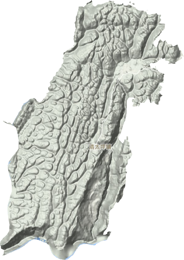 清太坪镇地形地图