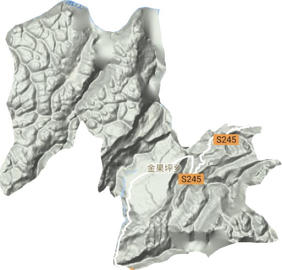金果坪乡地形地图