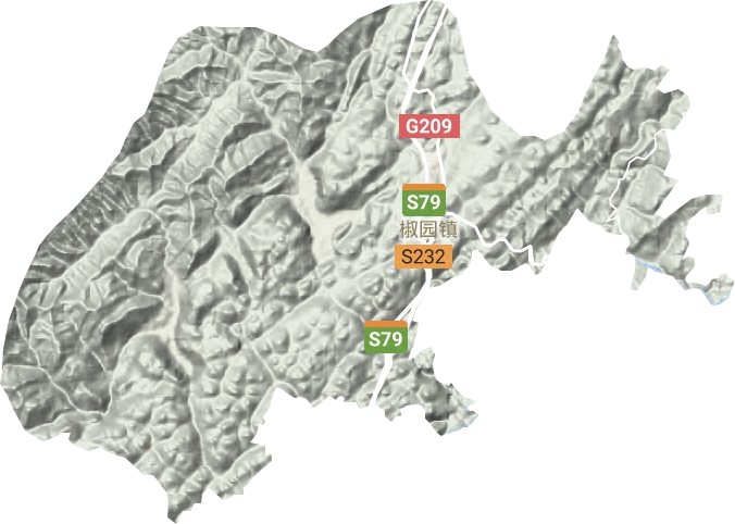 椒园镇地形地图