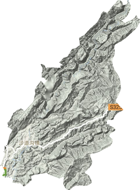 沙道沟镇地形地图