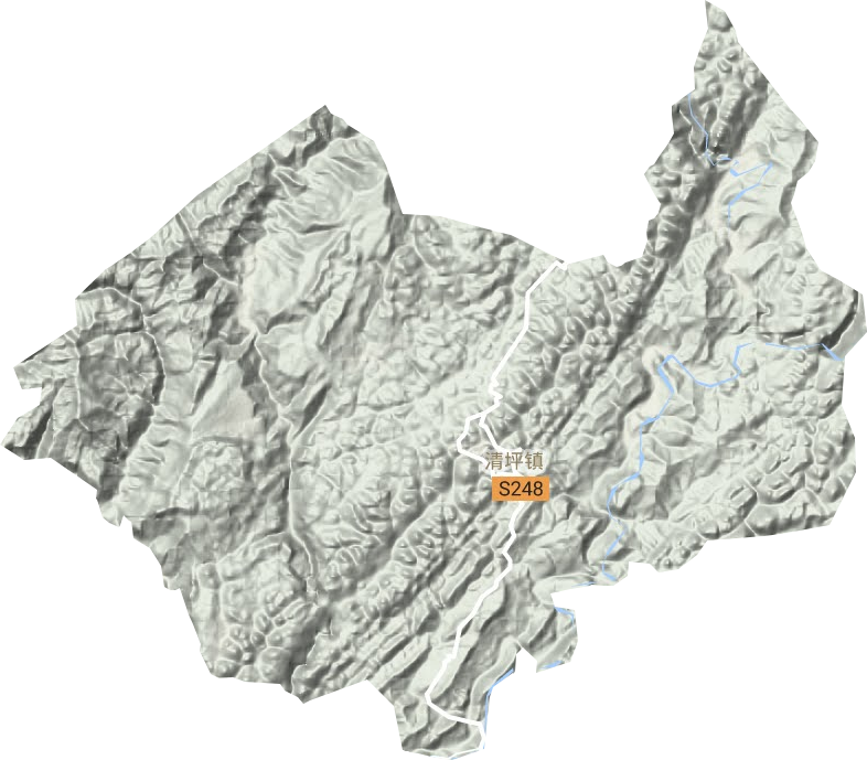 清坪镇地形地图
