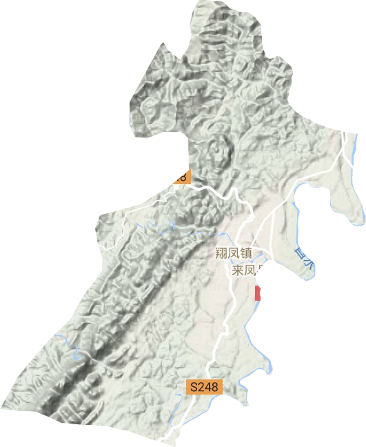 翔凤镇地形地图