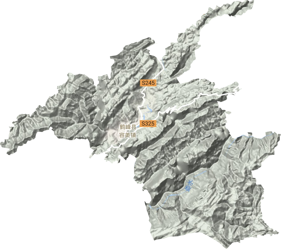 容美镇地形地图