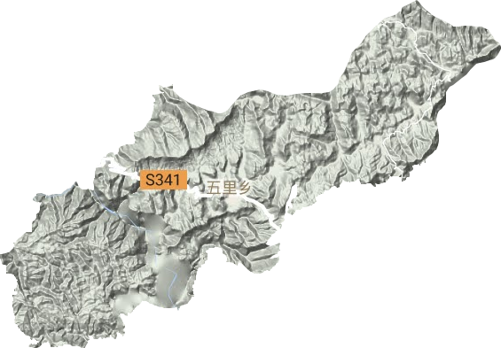 五里乡地形地图