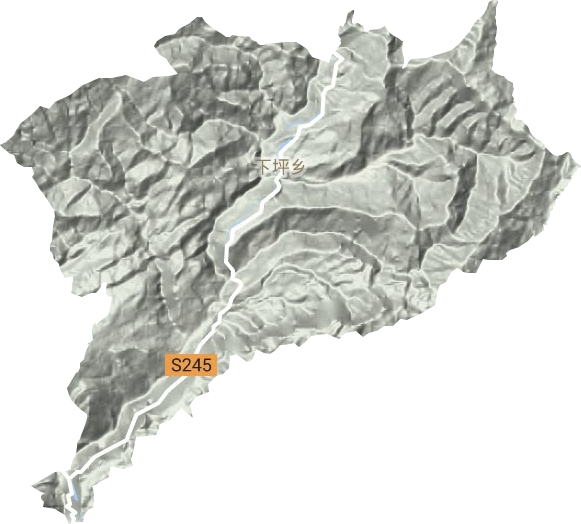 下坪乡地形地图