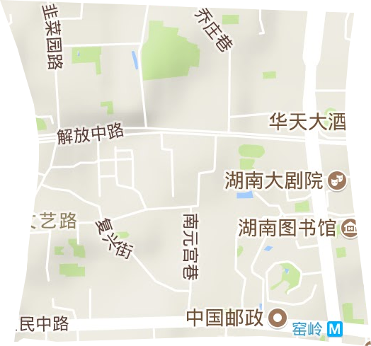 文艺路街道地形地图