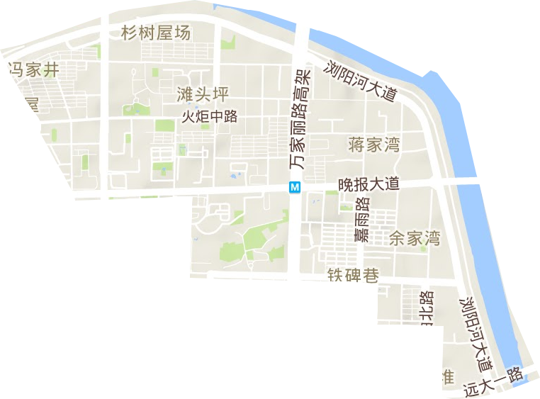 马王堆街道地形地图