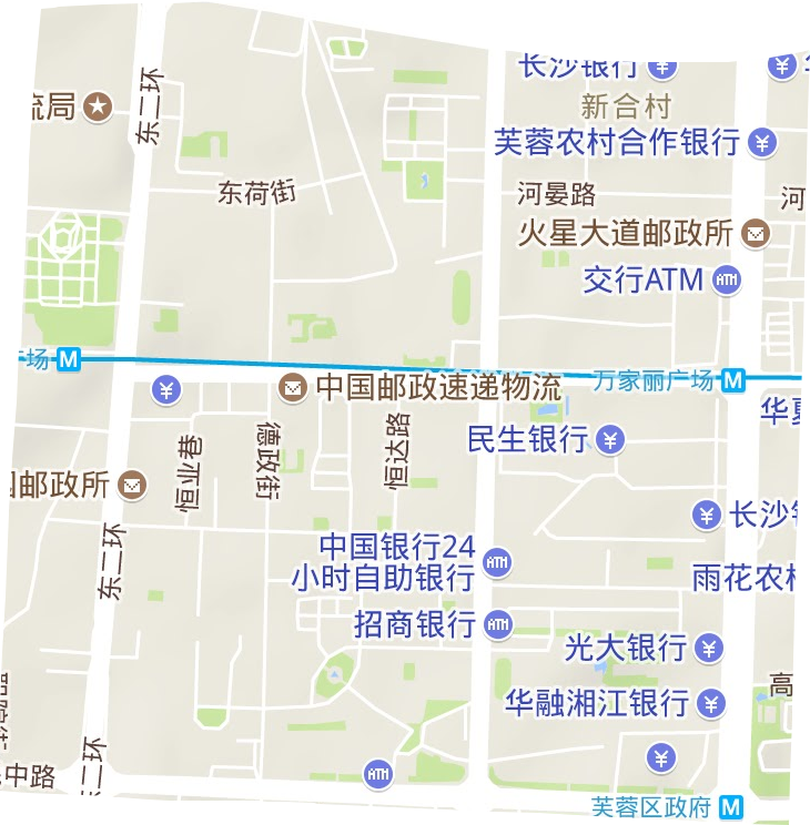 荷花园街道地形地图