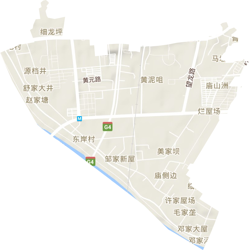 东岸街道地形地图