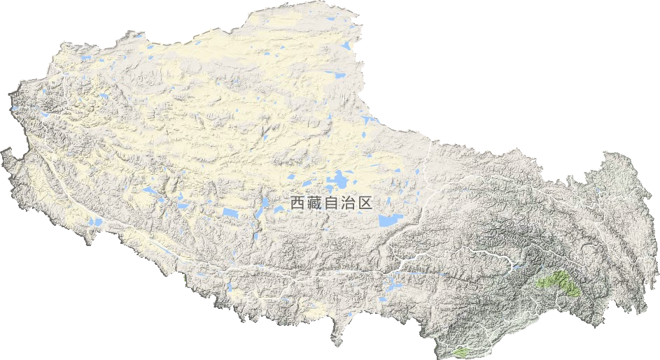 西藏自治区地形地图