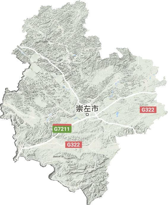 崇左市地形地图