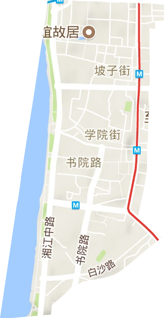 坡子街街道地形地图