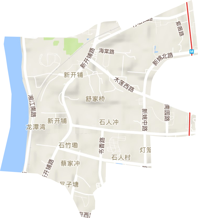 新开铺街道地形地图