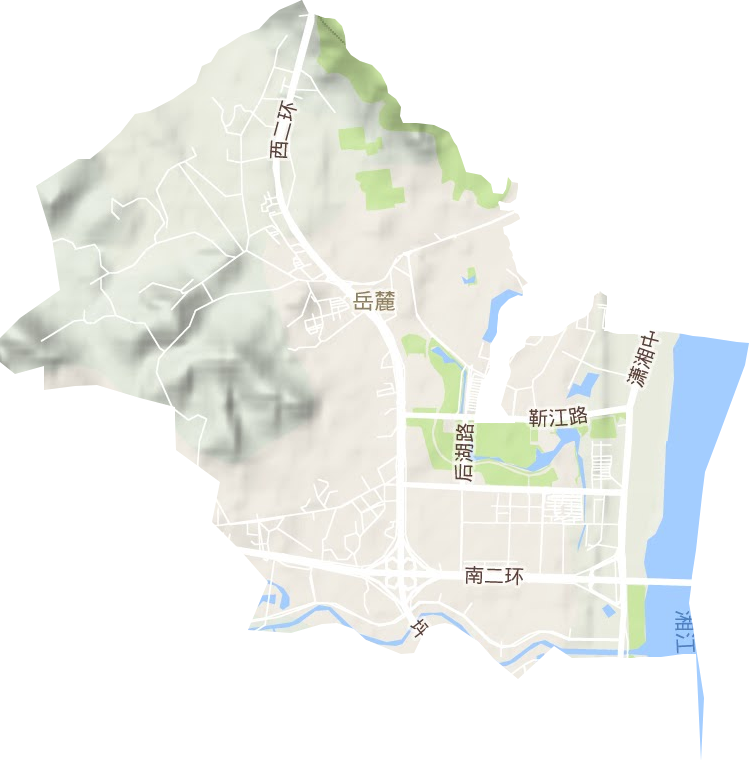 岳麓街道地形地图