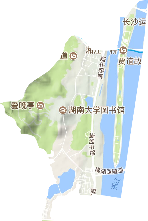 桔子洲街道地形地图