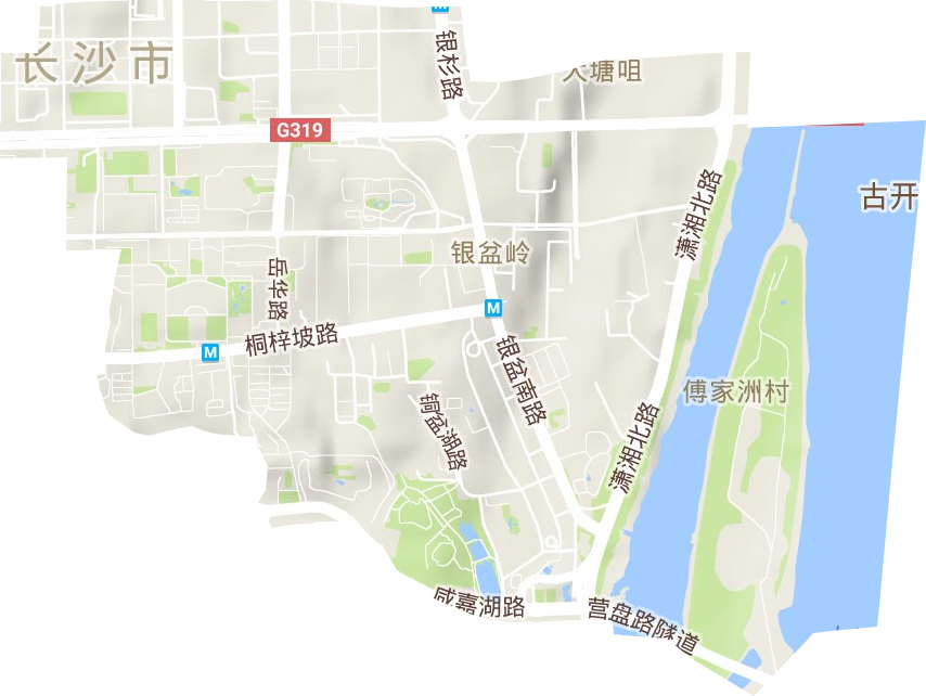 银盆岭街道地形地图