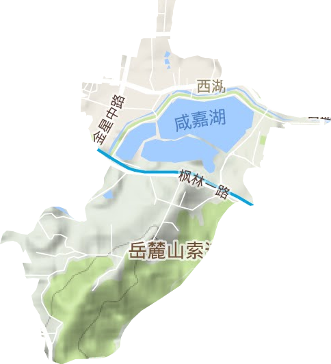 西湖街道地形地图