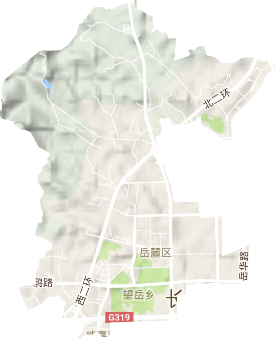 望岳街道地形地图