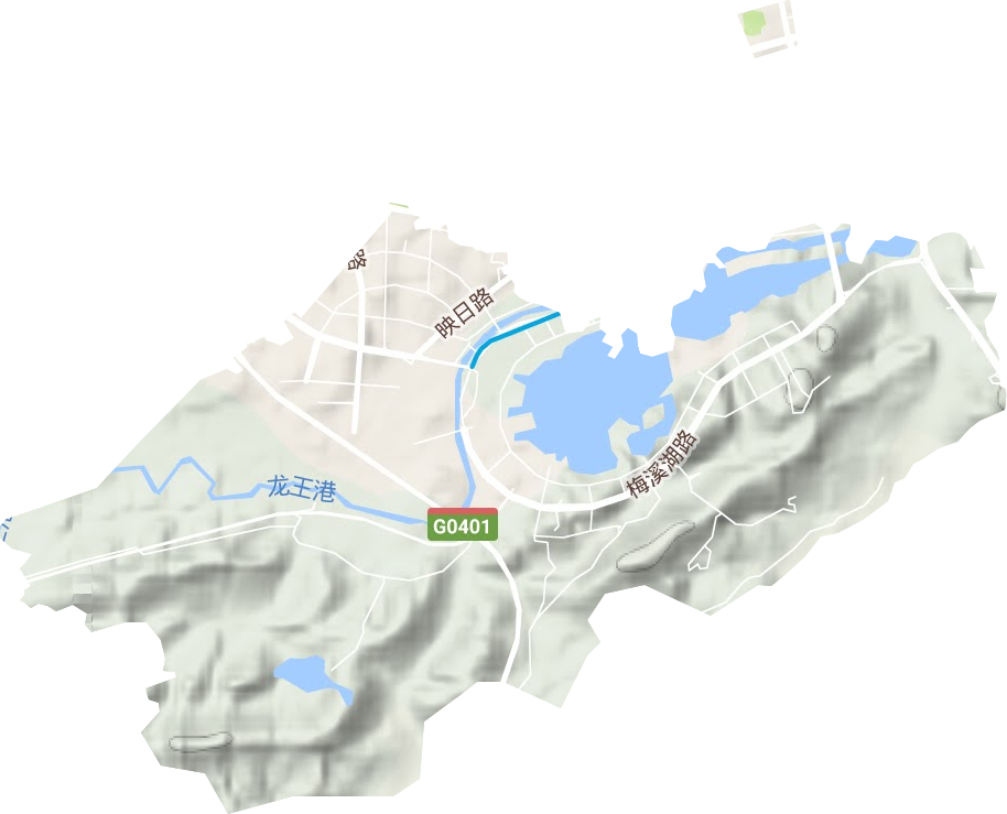 梅溪湖街道地形地图