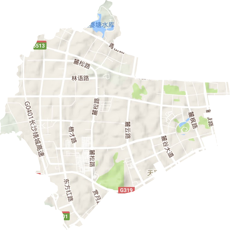 麓谷街道地形地图