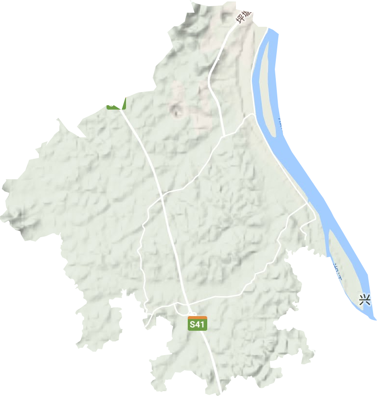 坪塘街道地形地图