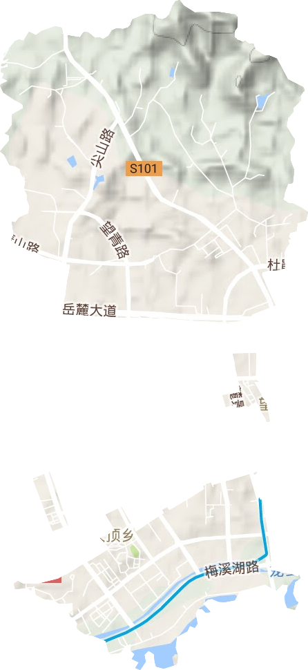 天顶街道地形地图