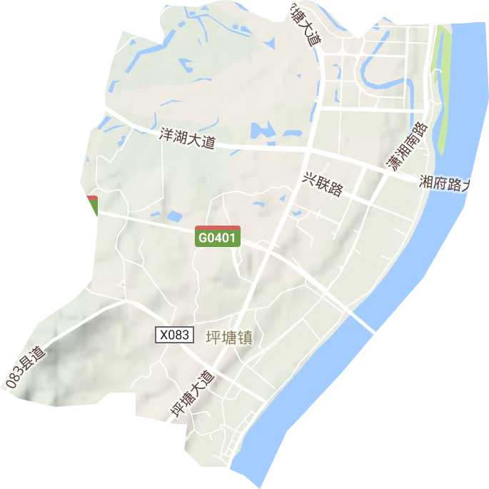 洋湖街道地形地图
