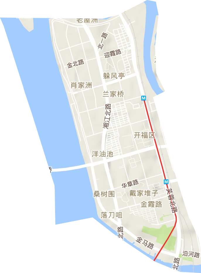 芙蓉北路街道地形地图
