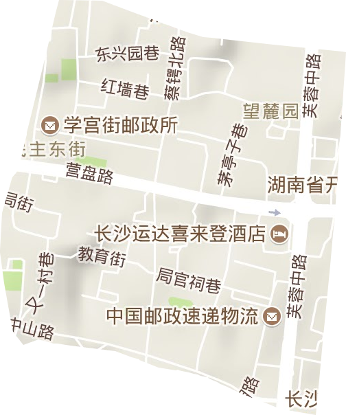 望麓园街道地形地图