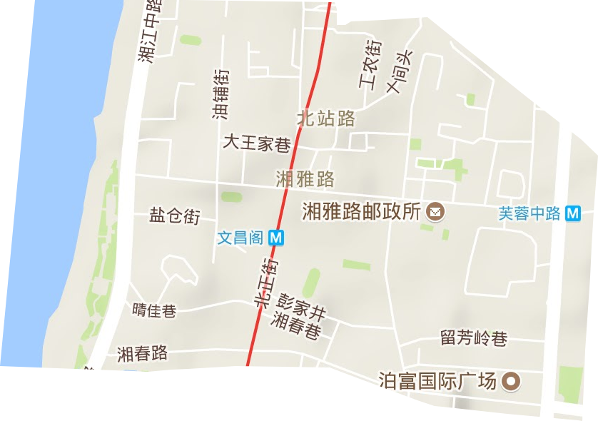 湘雅路街道地形地图