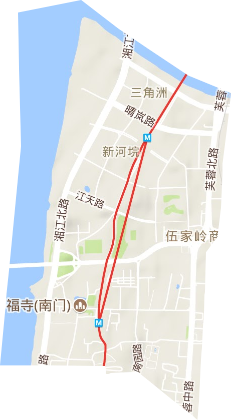 新河街道地形地图