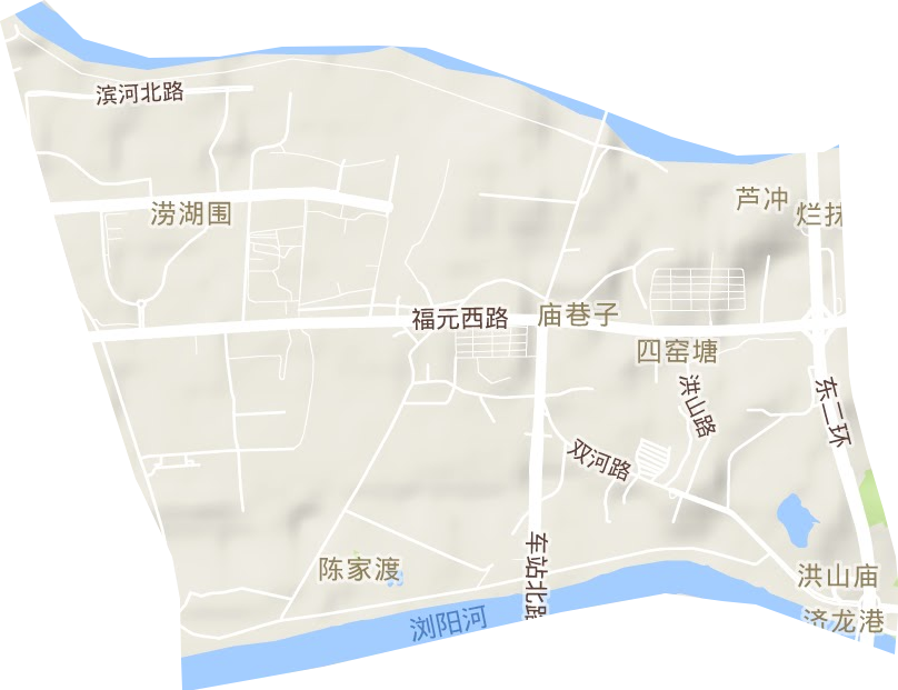 浏阳河街道地形地图
