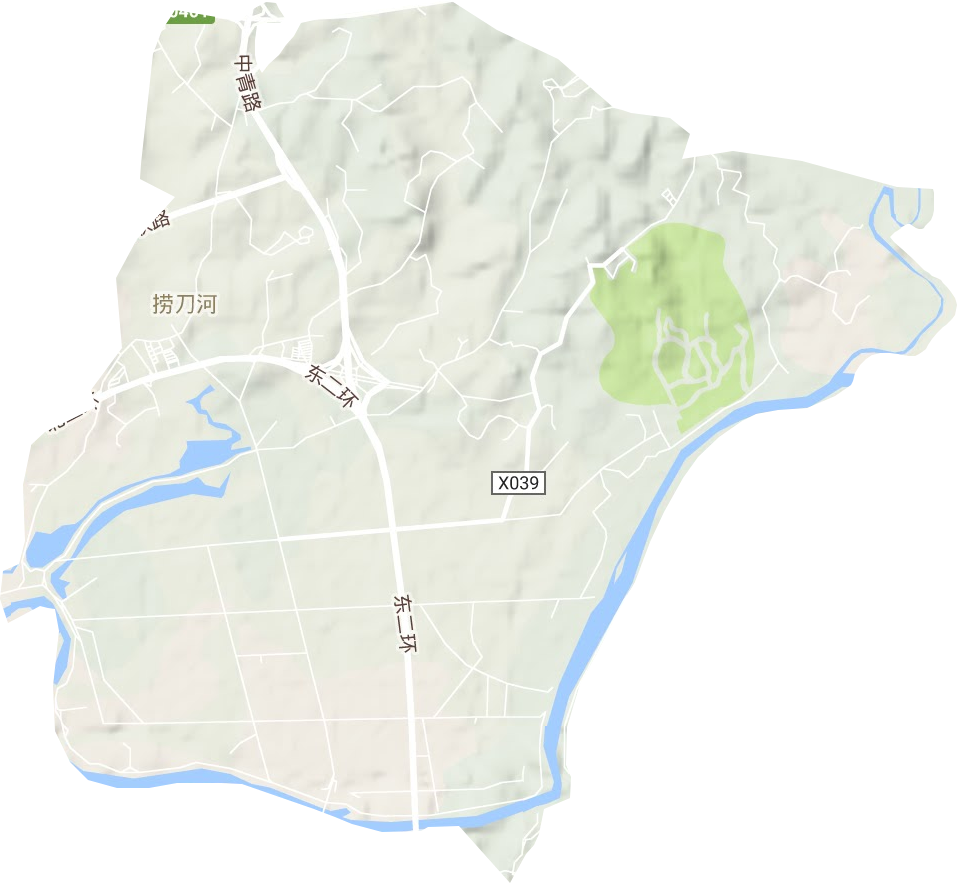 捞刀河街道地形地图