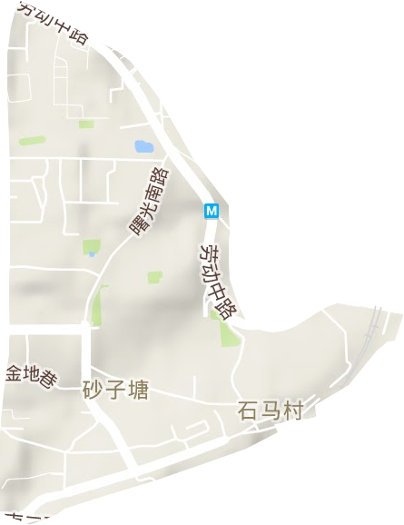 砂子塘街道地形地图