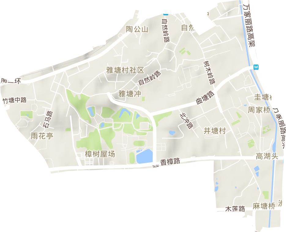 雨花亭街道地形地图