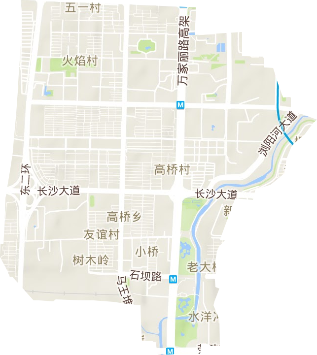 高桥街道地形地图