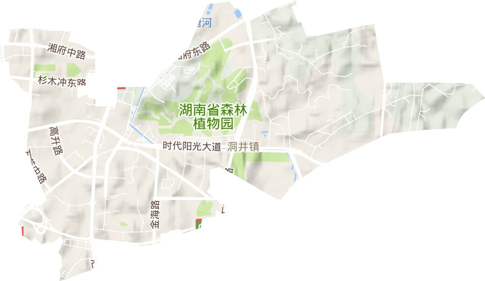 洞井街道地形地图