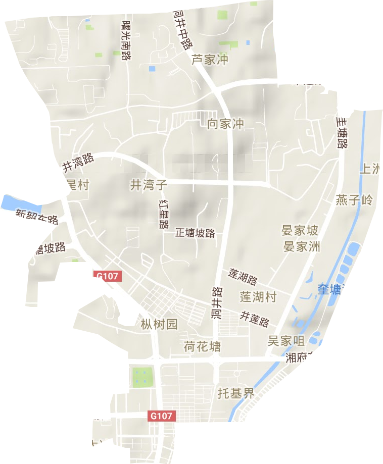 井湾子街道地形地图
