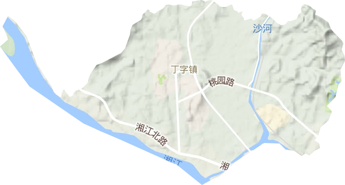 丁字湾街道地形地图