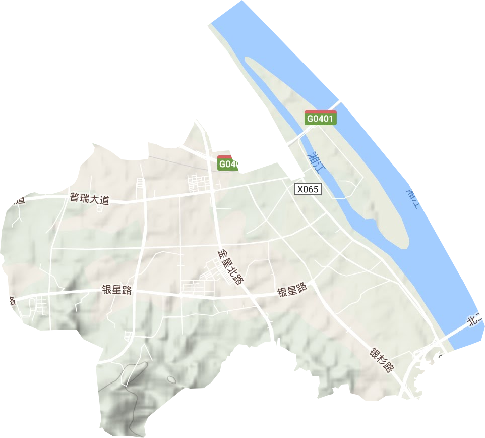 月亮岛街道地形地图